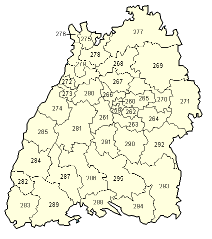 Map of Baden-Wurttemberg